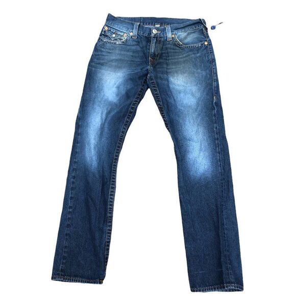 True Religion Jeans Size 32 SLIM Flap T Blue - Picture 3 of 10
